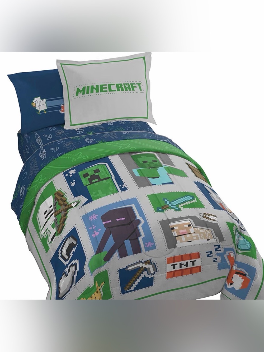 Jay Franco Minecraft 5 Piece Twin Bedding Set - Includes Reversible Comforter
